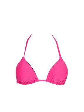 Splendid Bayside Reversible Triangle Bikini Top Pink Navy Blue SP5322 NWT M